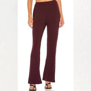 NWT n:Philanthropy Burgundy Reign Ribbed Knit Pant Pants Flare Elastic Waist XS